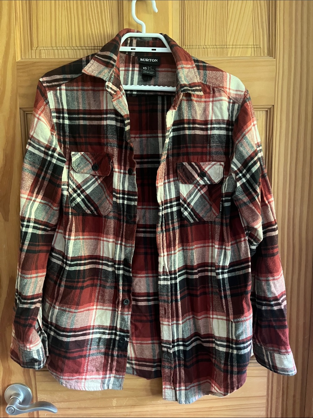 Burton Red and White Plaid Button-Down Shirt